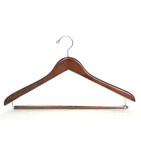 Proman Proman GMC8819 Suit Hanger with Lock Bar Light Walnut - 50 Pieces-Case. GMC8819